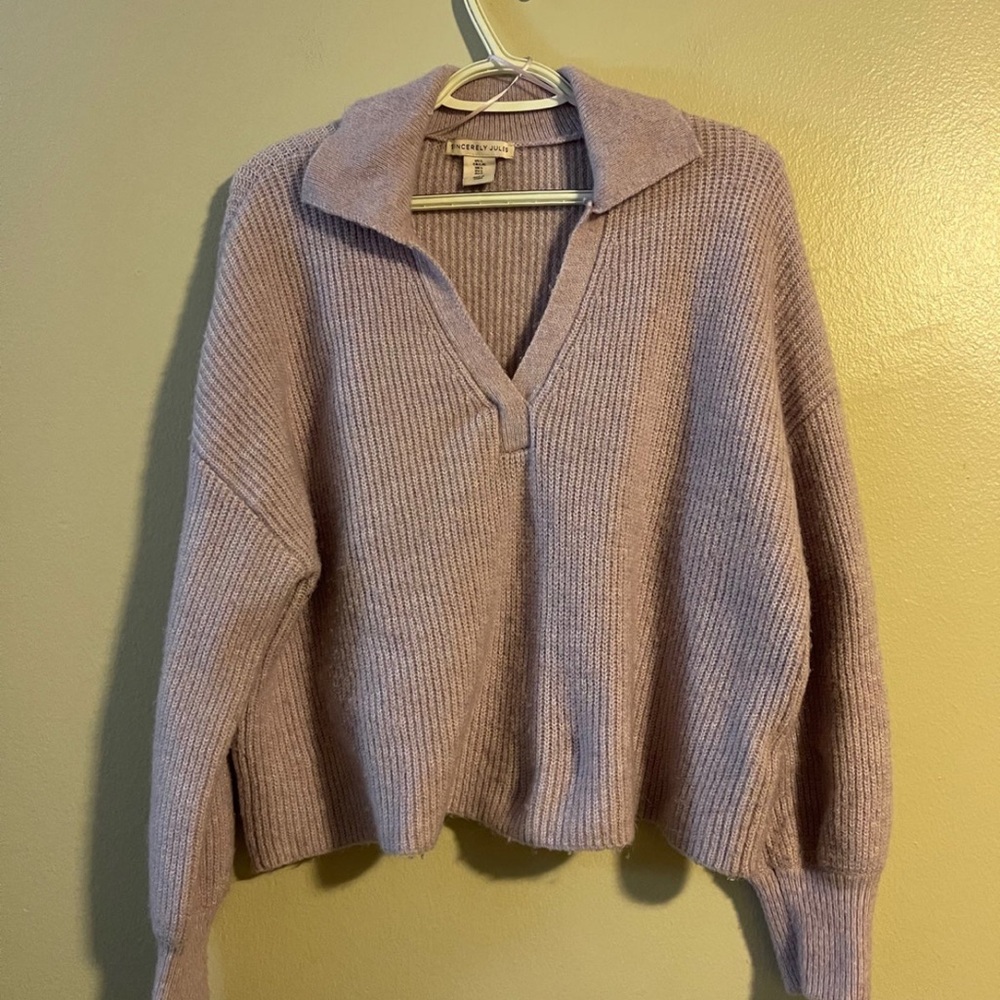 Sincerely Jules cropped polo sweater